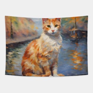 impressionism art cat Tapestry