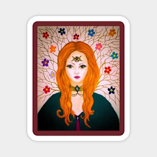 Red head wiccan witch Magnet