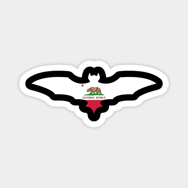 California Bat Flag Magnet by Wickedcartoons