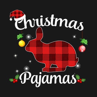 Bunny Buffalo Plaid Christmas Pajamas Funny Xmas Gift T-Shirt