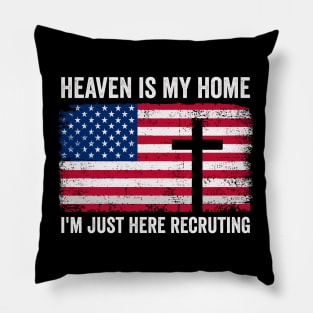 Heaven Is My Home Christian USA Religious Cross America Pillow