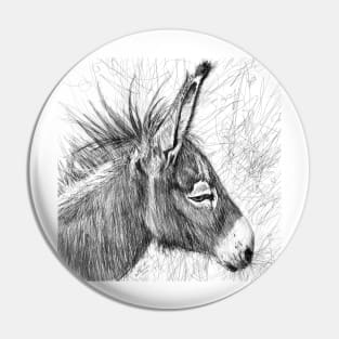 DONKEY pencil portrait .2 Pin