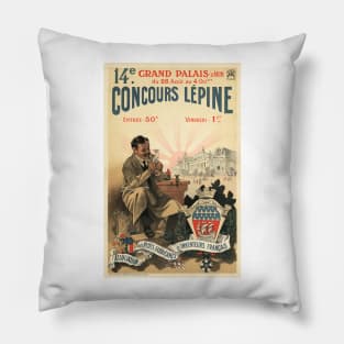 CONCOURS LEPINE 1910 French Inventors Exposition Gathering Vintage Poster Pillow