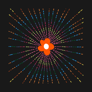 Flower and radiation lines T-Shirt