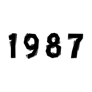 1987 year | simple black T-Shirt
