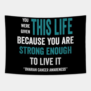 ovarian cancer teal ribbon awareness month - ovarian cancer gifts Tapestry