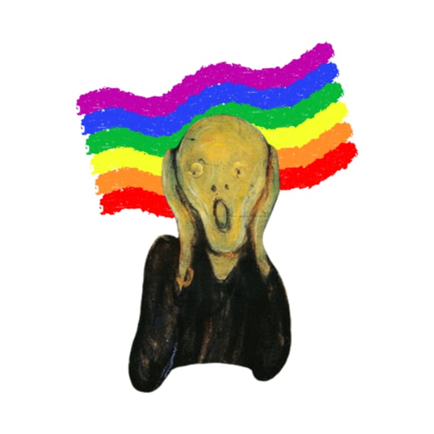 The scream - gay rainbow flag by GroovyArt