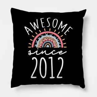 Awesome Since 2012 Born in 2012 Rainbow Leopard print 10th Birthday Gift Pillow