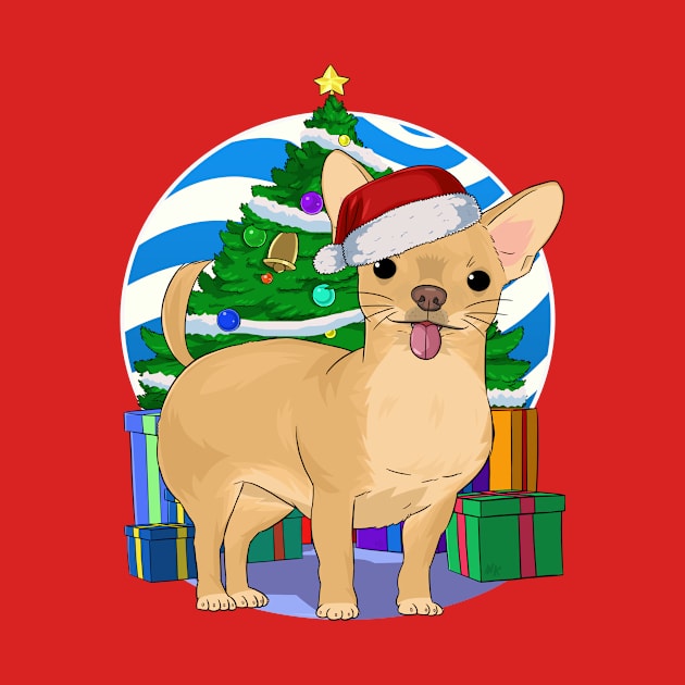 Chihuahua Dog Cute Santa Christmas Gift by Noseking