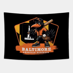 USA - American BASEBALL - Baltimore - Baseball mascot - Baltimore baseball Tapestry