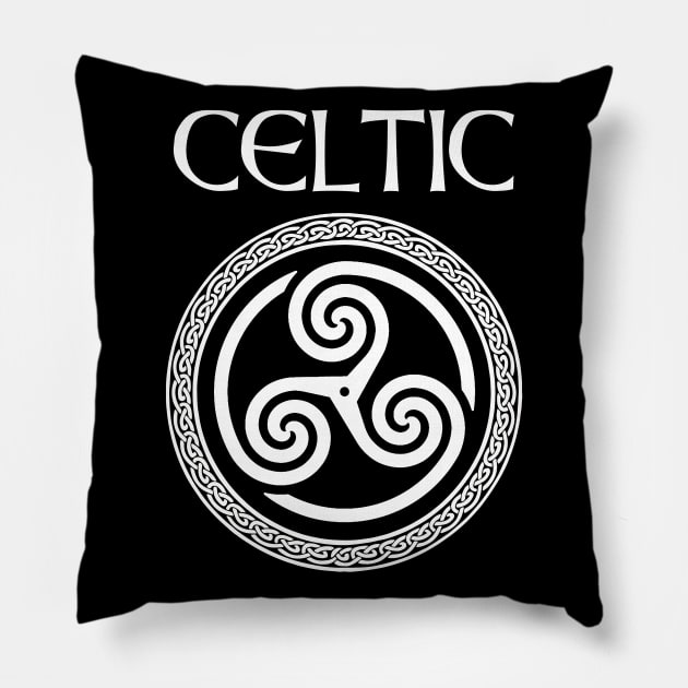 Celtic Heritage Ancient Celtic Triskelion Symbol Pillow by AgemaApparel