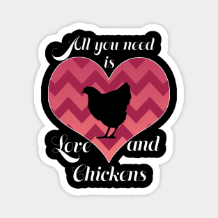 Love and chickens Magnet