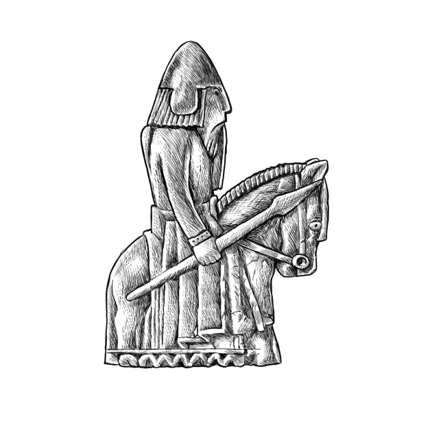 Daring Knights: The Lewis Chessmen Knight Design by Holymayo Tee