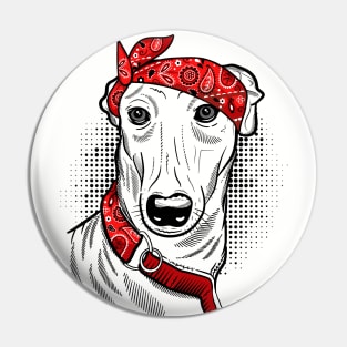 Greyhound Lover Gift - Greyhound Dog Bandana Pin