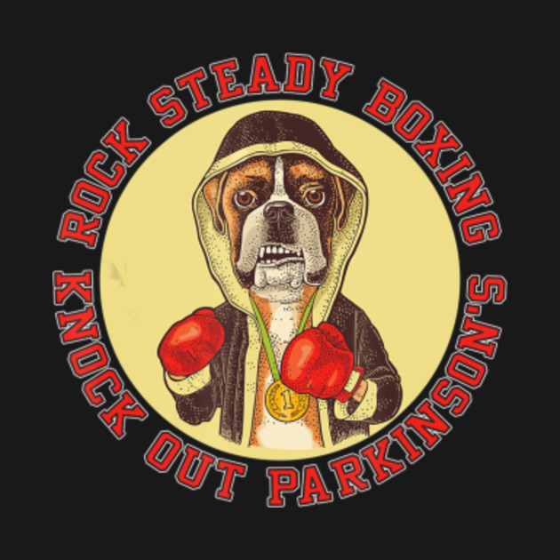 Rock Steady Boxing Parkinson's - Boxer Dog With Red Gloves - Rock Steady Boxing Parkinsons - T-Shirt