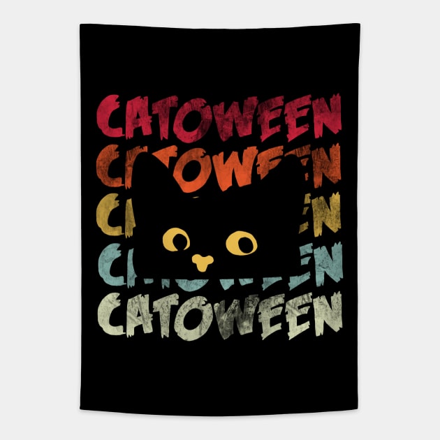 Halloween Cat // Catoween Tapestry by KnockDown