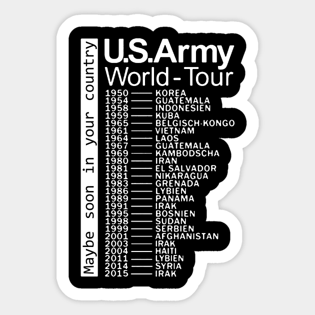 United States World Tour' Sticker