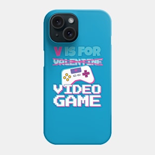 Funny Valentine V Is For Video Game - Retro Controller Phone Case