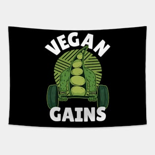 Vegan Gains Funny Vegan Gift Tapestry