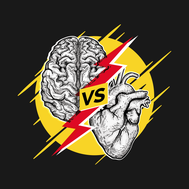 brain pitted against a heart by Mahmoud