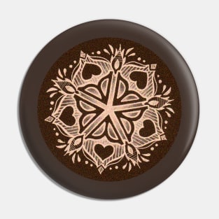 Rochester Mandala (browns with hearts) Pin