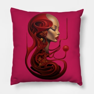 Crimson Contemplation Pillow