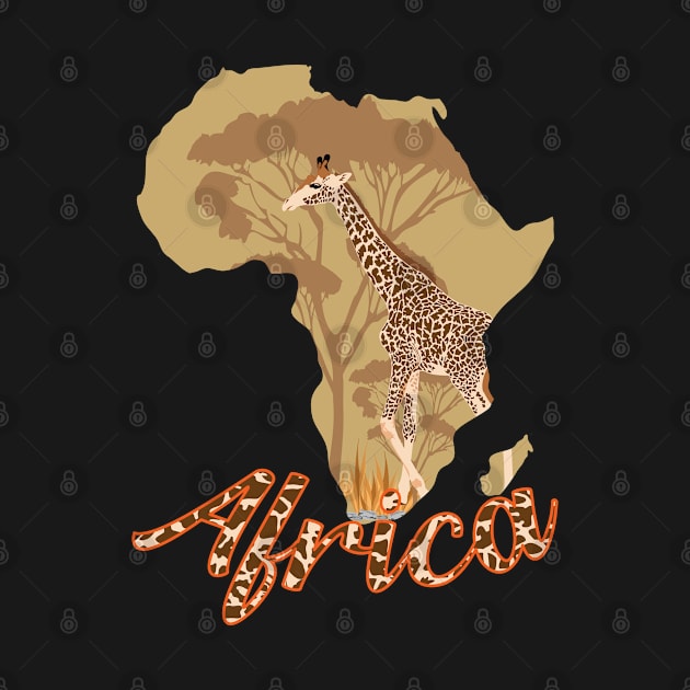 Giraffe auf dem Kontinent Afrika by Chipity-Design