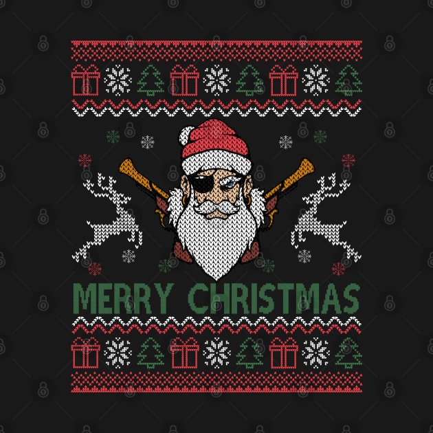 Merry Christmas Funny Santa Claus Pirate reindeer Xmas Ugly by Herotee