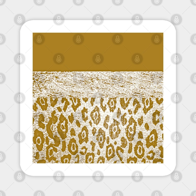 Animal Print Gold and White Magnet by Overthetopsm