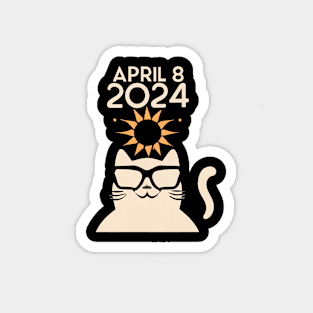 Solar Eclipse 8 April 2024 - Funny Cat Magnet