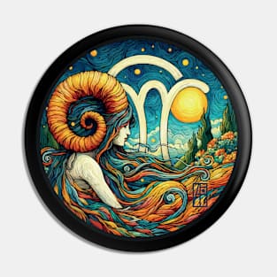 ZODIAC Aries - Astrological ARIRS - ARIRS - ZODIAC sign - Van Gogh style - 15 Pin