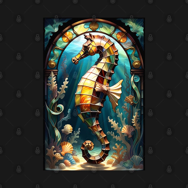 Stained Glass Sea Horse by BrightC