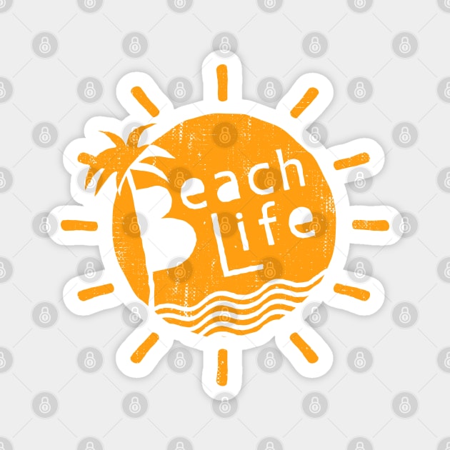 Beach Life (Typography Illustration) Magnet by lents