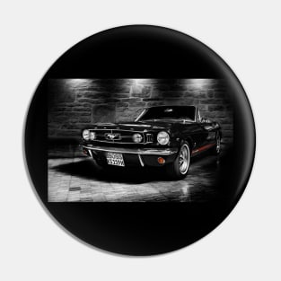 ford mustang cabriolet, black and white Pin
