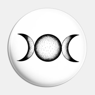 Triple Moon Goddess Pin