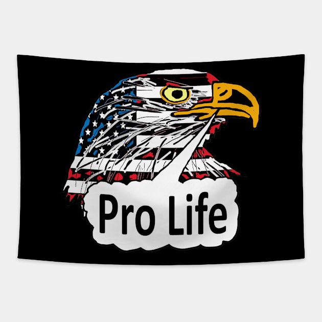 Pro Life Eagle Tapestry by Mark Ewbie