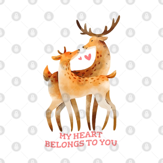 DEER LOVE My Heart Belongs to you by XYDstore