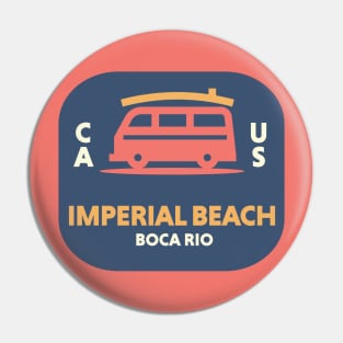 Retro Surfing Emblem Imperial Beach, California // Vintage Surfing Badge Pin