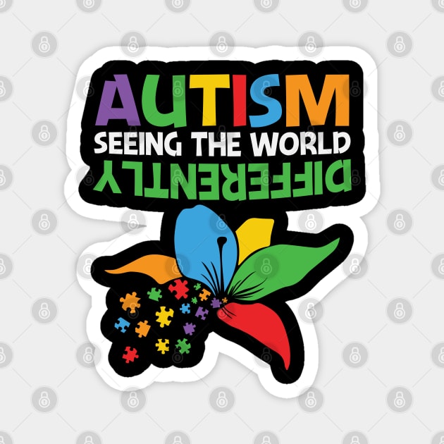 Autism Seeing The World Differently Magnet by busines_night