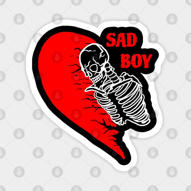 Sad Boy Skeleton Magnet by Excela Studio