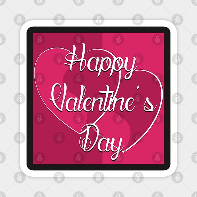 Happy Valentine's day greeting card with hearts background. Magnet by ikshvaku