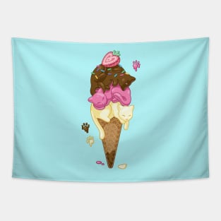 Triple Scoop Kitty Cone Tapestry