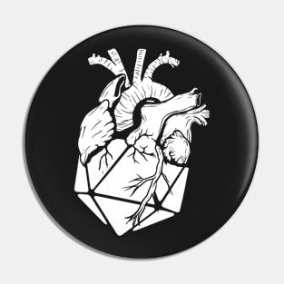 Pen and paper heart dice Pin