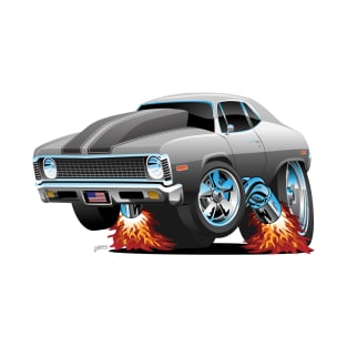 Classic American Muscle Car Hot Rod Cartoon T-Shirt