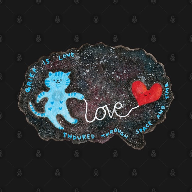 Grief Is Love Blue Cat Galaxy Brain by bittergodart