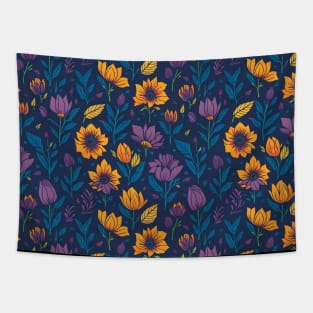 Scandinavian Summer Colorful Spring Flowers Tapestry