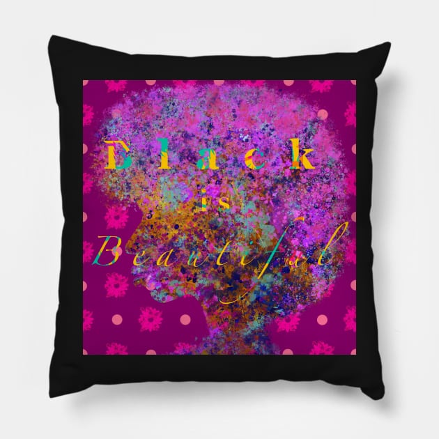 Black is Beautiful Pillow by DesignbyKurlz