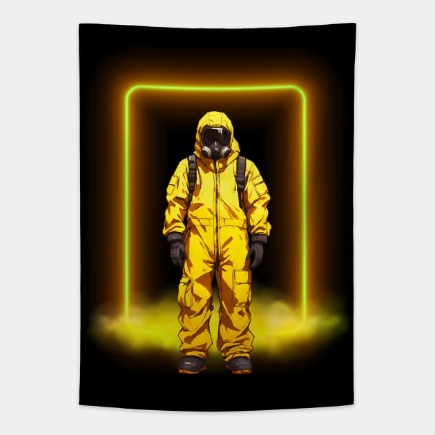 Hazmat Suit Gas Mask Tapestry by Trip Tank