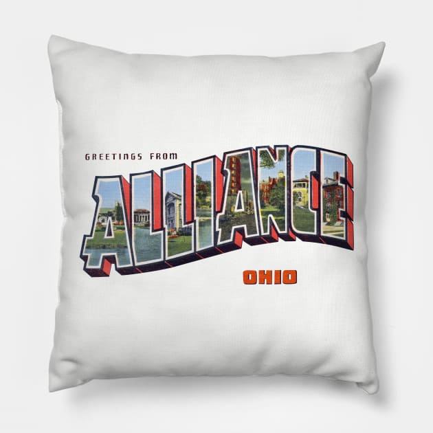 Greetings from Alliance Ohio Pillow by reapolo