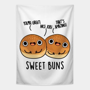 Sweet Buns Cute Baking Pun Tapestry